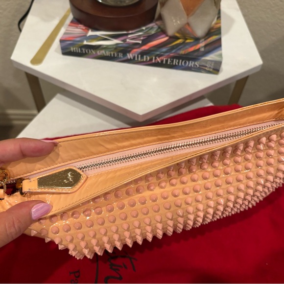 Christian Louboutin Pink Studded Loubiposh Clutch / shoulder bag - Picture 6 of 14